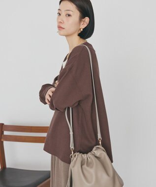 AMERICAN HOLIC Ｖネックスムース起毛プルオーバー Brown