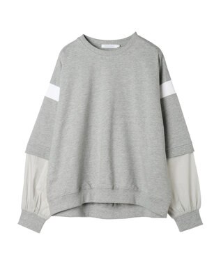 AMERICAN HOLIC 袖異素材ミニ裏毛プルオーバー Light Gray Mixture