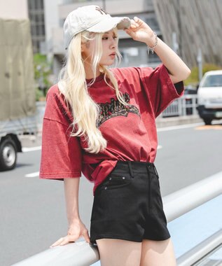 WEGO 【ユニセックス着用ITEM//MLサイズ展開】接触冷感グラフィックBIG　T（SS） レッドその他
