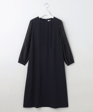 J.PRESS LADIES 【洗える】ノルディス2wayジョーゼット タックディテール ワンピース ネイビー系