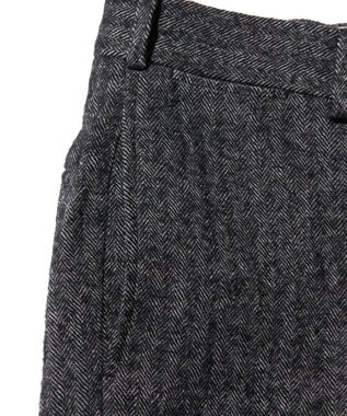 J.PRESS MEN 【J.PRESS ORIGINALS】WOOL/LINEN TWEED PIPED STEM SLACKS グレー系1