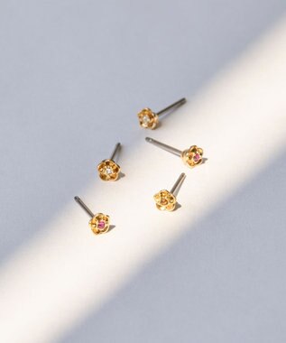 Phoebe 【金属アレルギー対応】プチフラワービジュースタッドピアス　クリア クリア