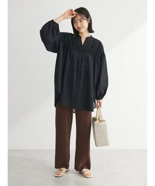 Green Parks BEST PRICE セルフカットプリーツパンツ Brown