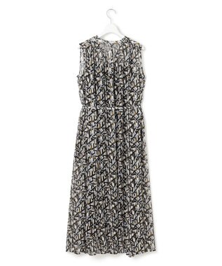 23区 L 【洗える】Ratti アブストラクトプリント ワンピース ブラックプリント