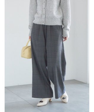 Te chichi グレンチェックスラックス ブラック