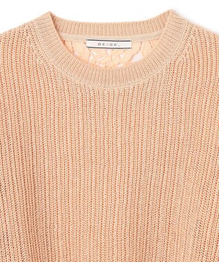 BEIGE， GARDENIA / クルーネックニット Peach