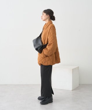 earth music&ecology 【WEB限定】ダブルステッチキルティングコート Brown