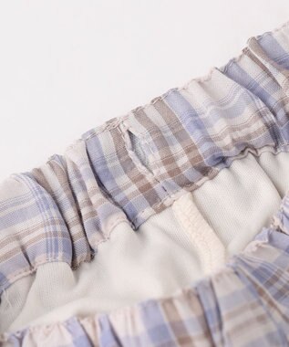 ANY KIDS 【洗濯機可能】ティアード チェックスカパン ブラウン