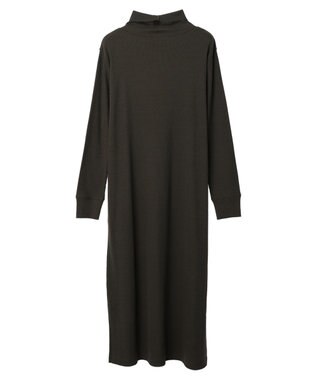 Green Parks リブカットＩラインワンピース Dark Khaki