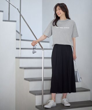 ANY 【汗ジミ防止加工】シルケットスムース半袖ロゴTシャツ トップグレー