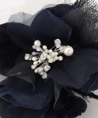 ANY SIS ツインレース コサージュ ネイビー