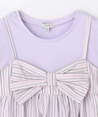 ANY KIDS キャミソール ドッキングTシャツ ラベンダーストライプ