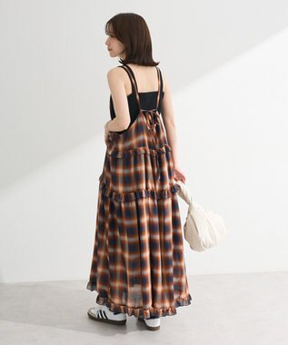 Green Parks ・Ｐｅｔｉｔ　Ｆｌｅｕｒ　オンブレーチェックキャミワンヒ Brown