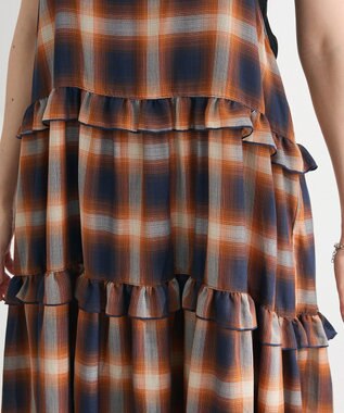 Green Parks ・Ｐｅｔｉｔ　Ｆｌｅｕｒ　オンブレーチェックキャミワンヒ Brown