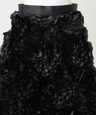 23区 【R(アール)】サテンエンブロイダリー スカート ブラック系