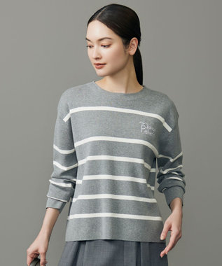 コットンウールハイゲージボーダー ニット