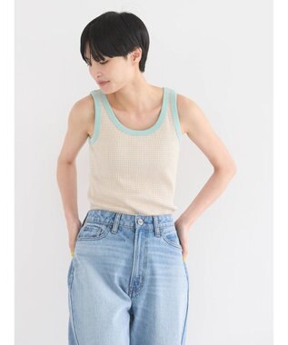 AMERICAN HOLIC 針抜きテレコボーダータンクトップ Orange