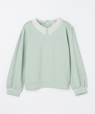組曲 KIDS 【150-160㎝】レースカラー トレーナー ミントグリーン
