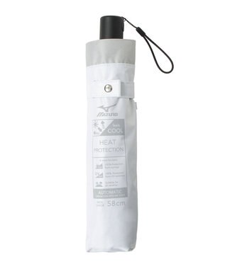 MOONBAT MIZUNO  (ミズノ) 無地 ロゴ 日傘 折りたたみ傘 自動開閉 1プッシュ パラソル 晴雨兼用 一級遮光 遮熱効果 遮光率100% UV遮蔽100% 高遮熱