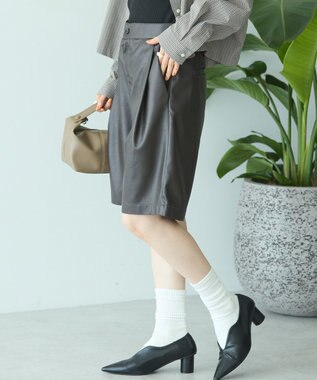 AMERICAN HOLIC フェイクレザーハーフパンツ Brown