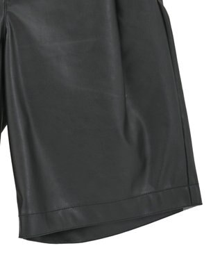 AMERICAN HOLIC フェイクレザーハーフパンツ Black