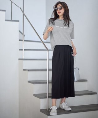 ANY 【汗ジミ防止加工】シルケットスムース半袖ロゴTシャツ トップグレー