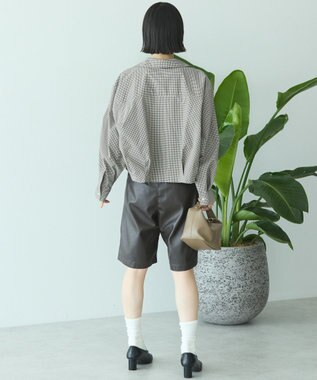 AMERICAN HOLIC フェイクレザーハーフパンツ Brown