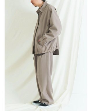 CRAFT STANDARD BOUTIQUE ポリエステルツイルベルテッドパンツ Gray Beige