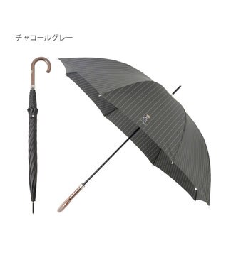 MOONBAT POLO RALPH LAUREN メンズ 長傘 ストライプ×BEAR 65cm チャコールグレー