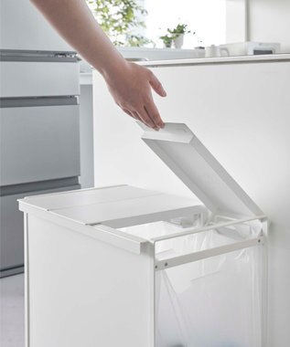 tower 蓋付き目隠し分別ダストワゴン タワー 3分別 ホワイト ホワイト