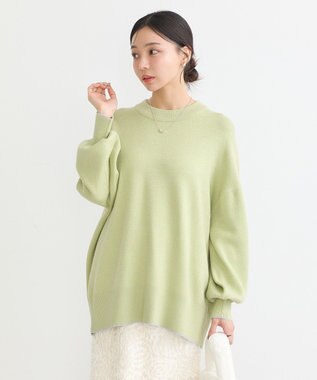 earth music&ecology やわらかタッチチュニック Lime Green