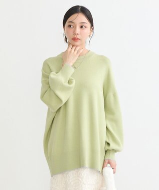 earth music&ecology やわらかタッチチュニック Lime Green