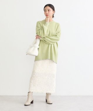 earth music&ecology やわらかタッチチュニック Lime Green