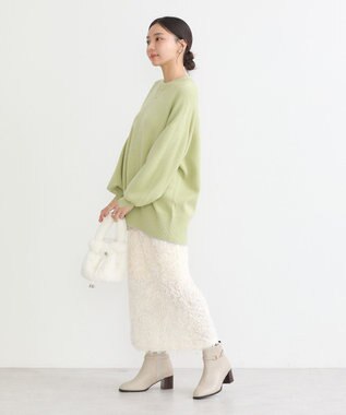 earth music&ecology やわらかタッチチュニック Lime Green