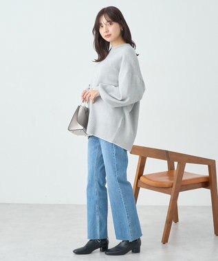 earth music&ecology やわらかタッチチュニック Gray Mixture