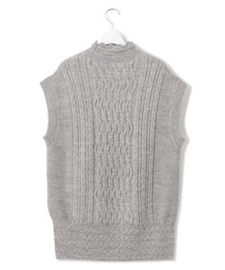 23区 【23区 lab.】アランパターン  ニットベスト グレー系