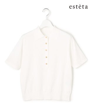 23区 【エステータ】シルキーポロ ニット ホワイト系