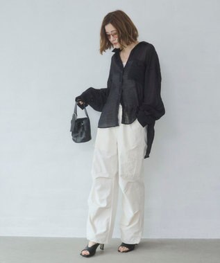 WEGO 【ウエストゴム】イージーパラシュートカーゴパンツ オフホワイト