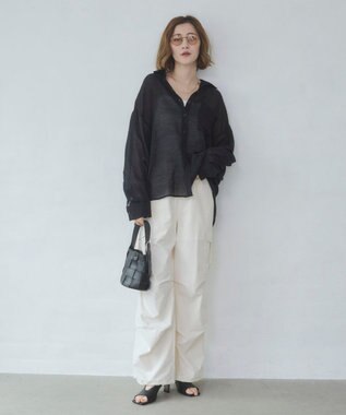 WEGO 【ウエストゴム】イージーパラシュートカーゴパンツ オフホワイト