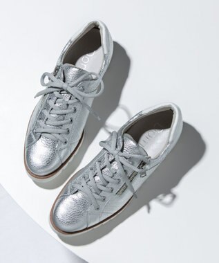 Dominic3 サイドジップレザースニーカー シルバー