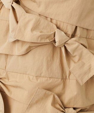 23区 S 【R(アール)】ナイロンタフタワッシャー  ノースリーブブラウス ベージュ系