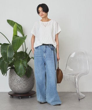 AMERICAN HOLIC フレンチスリーブ総レースプルオーバー Off White