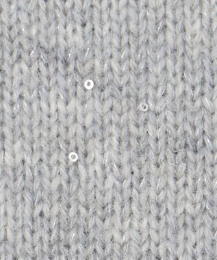 自由区 【洗える】ウールカシミヤブレンドラメスパンコールハイネック ニット グレーメランジ×シルバー