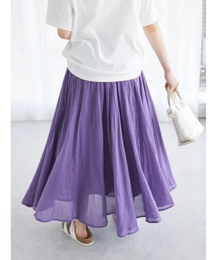 CRAFT STANDARD BOUTIQUE コットンボイルギャザースカート Purple