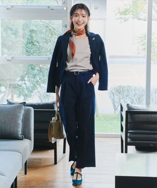 Tiaclasse 【小倉優子さん着用・選べる柄タイプ】大判スカーフ Aオレンジ