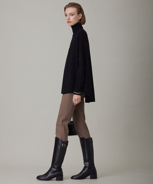 ICB 【洗える】ヴィスコースワイド ハイネックプルオーバー ブラック系