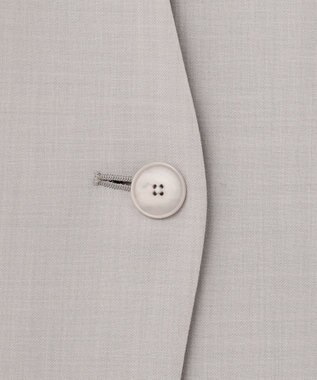 自由区 【セットアップ対応・洗える】ウールブレンドセットアップノーカラー ジャケット ライトグレー系