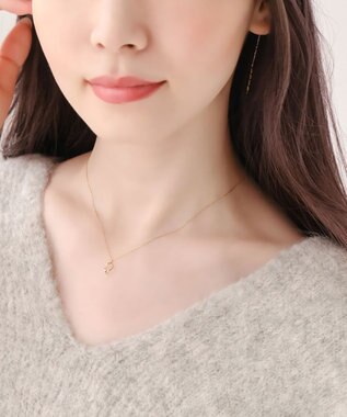 Phoebe 【K10】リーフィーダイヤモンドネックレス/全長:40cm ゴールド