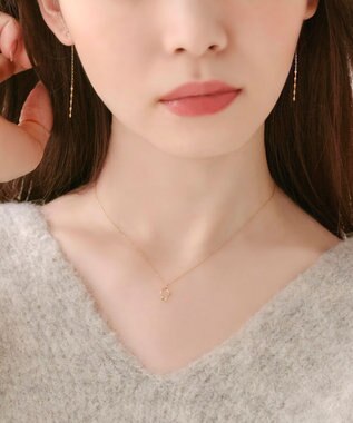 Phoebe 【K10】リーフィーダイヤモンドネックレス/全長:40cm ゴールド