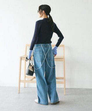 CRAFT STANDARD BOUTIQUE 洗える/とてもち配色モックネックリブニットプルオーバー/24AW Navy